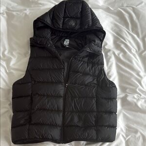 Black Puffer Vest with Hood Aritzia Little Puff